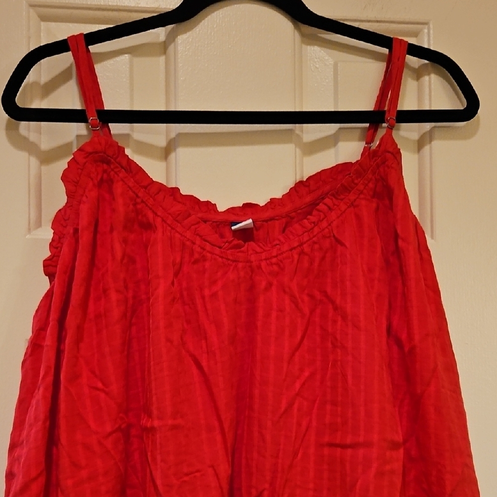 Old Navy Pink Smocked Ruffled Camisole Blouse - Picture 3 of 9